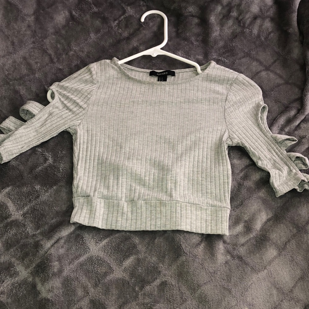 cute gray crop top